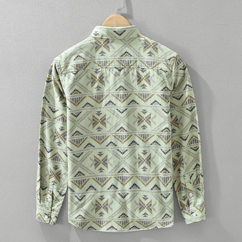 AZARIO — Patterned Cotton Shirt