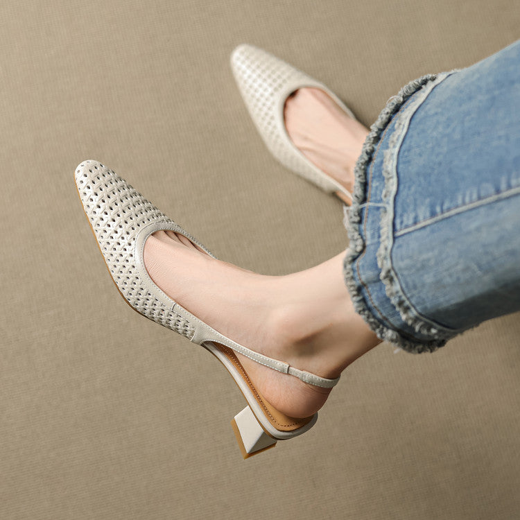 CALLIA — Woven Leather Slingbacks