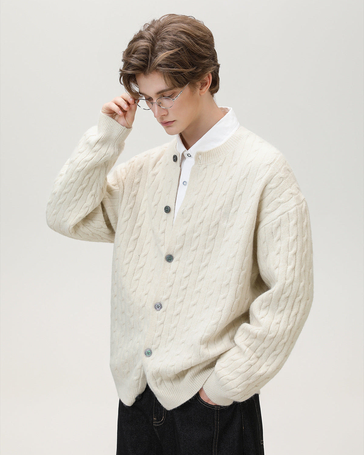 Cable Knit Button Cardigan