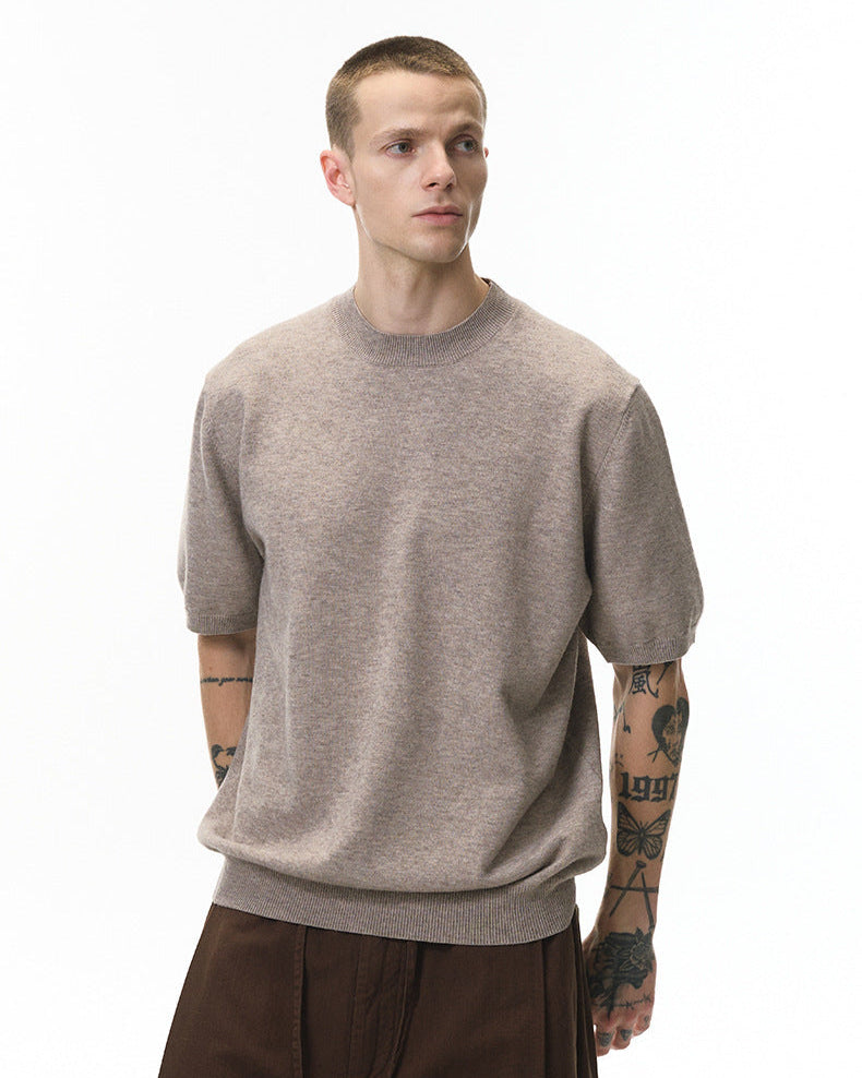 Soft Cozy Short Sleeve Knit T-Shirt