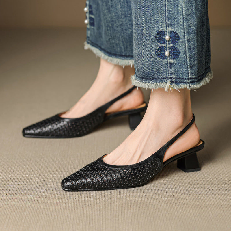 CALLIA — Woven Leather Slingbacks