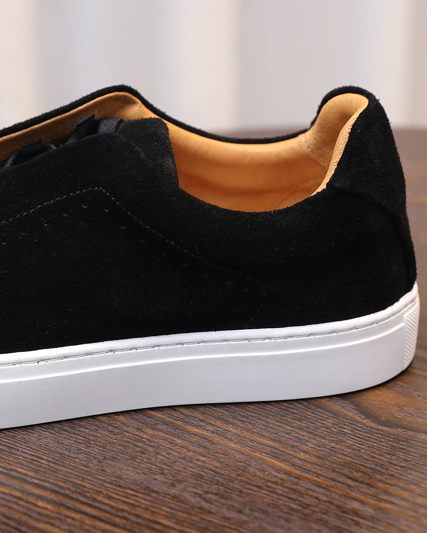The Softey® Suede Low Sneakers - Black Night