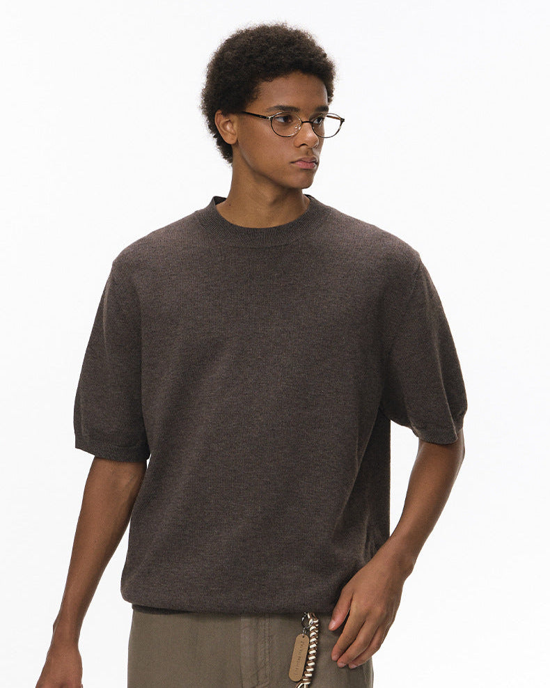 Soft Cozy Short Sleeve Knit T-Shirt