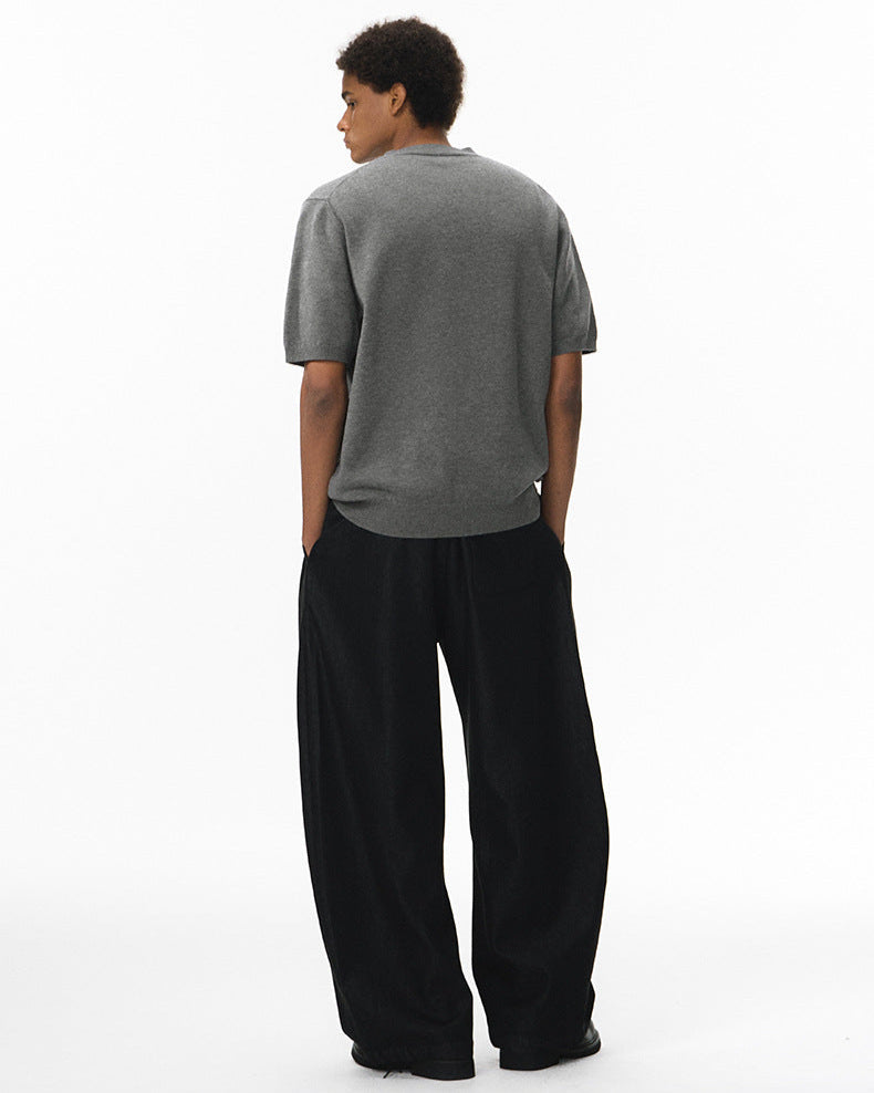 Soft Cozy Short Sleeve Knit T-Shirt