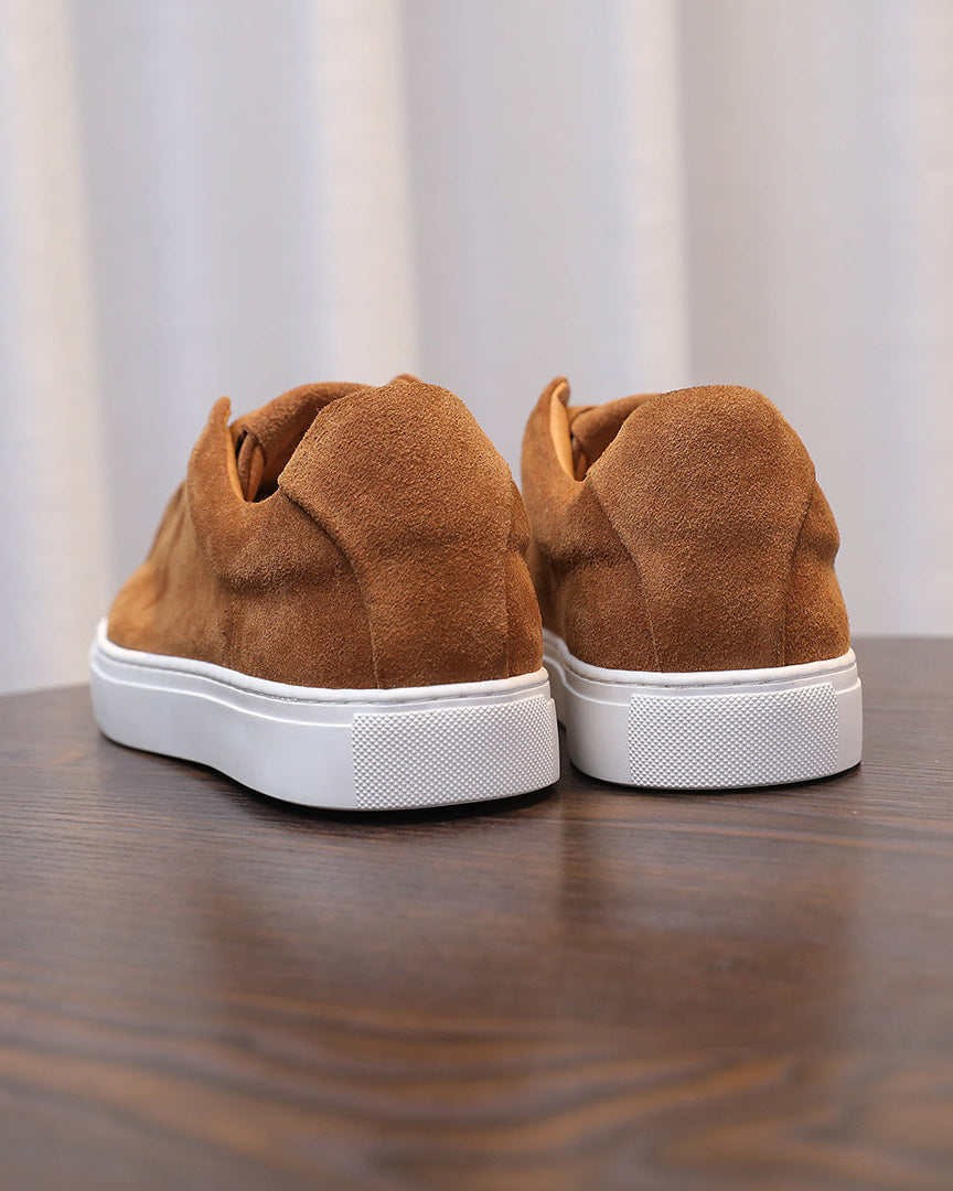 The Softey® Suede Low Sneakers - Tangerine