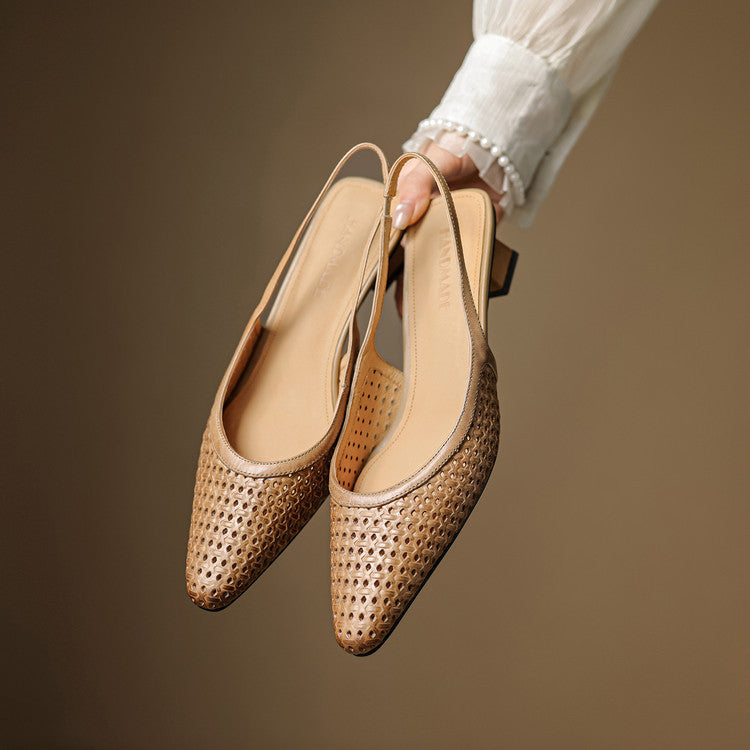 CALLIA — Woven Leather Slingbacks