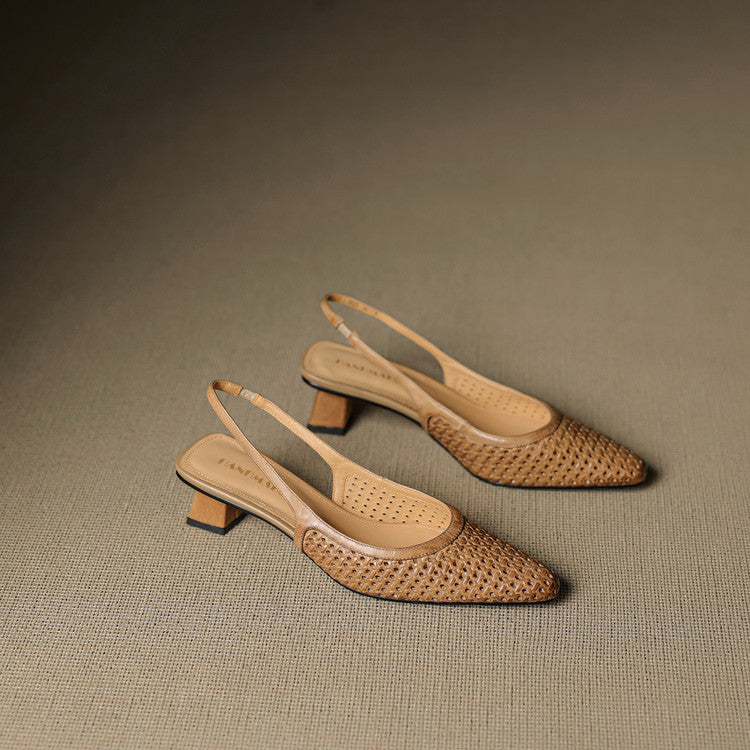 CALLIA — Woven Leather Slingbacks