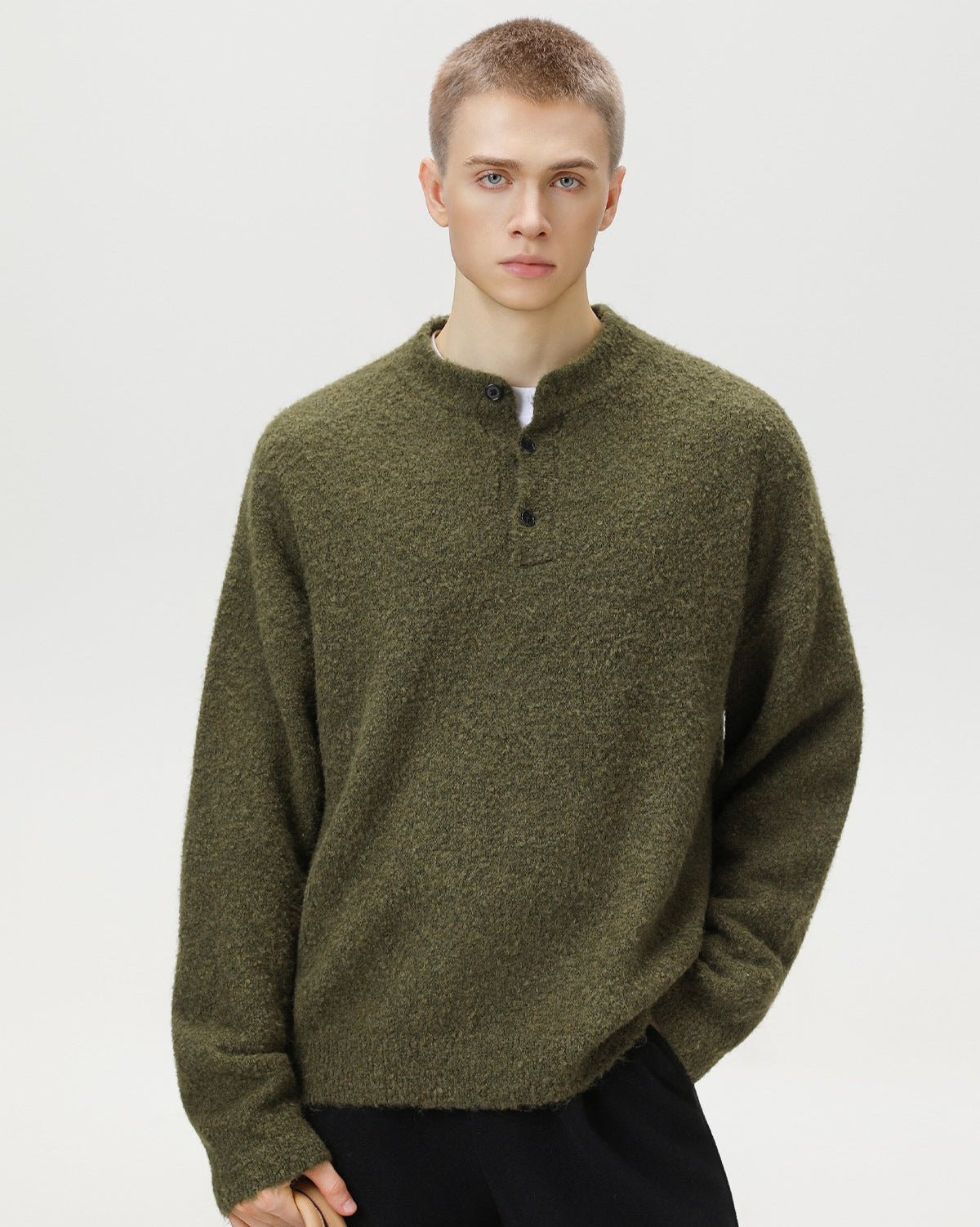 Heritage Wool Blend Oversized Polo Sweater