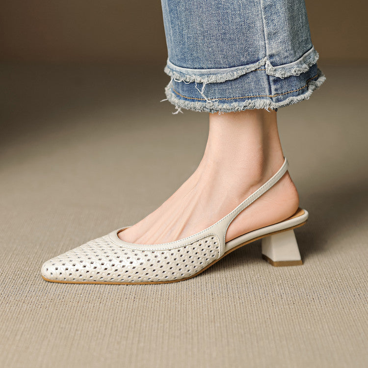 CALLIA — Woven Leather Slingbacks