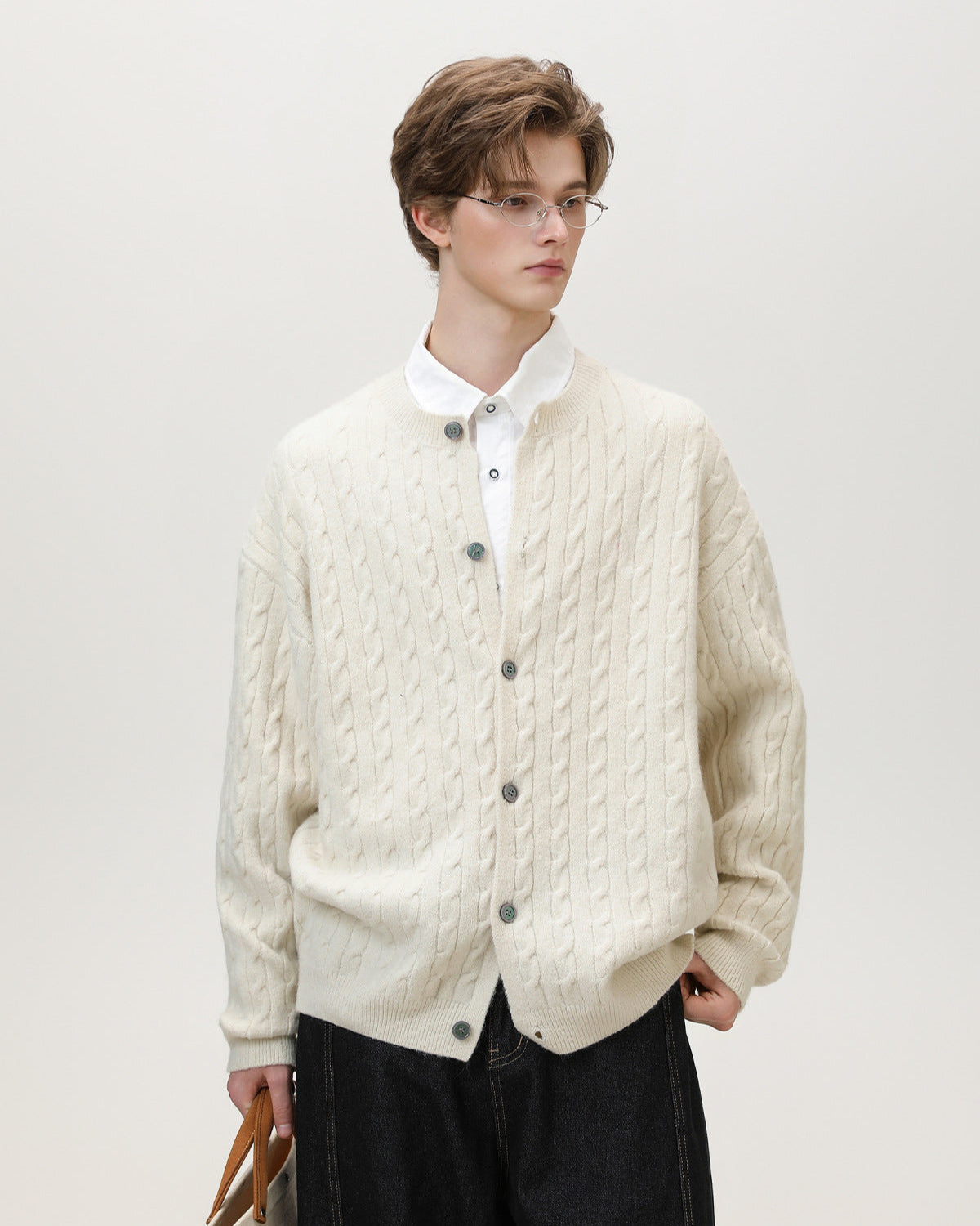 Cable Knit Button Cardigan