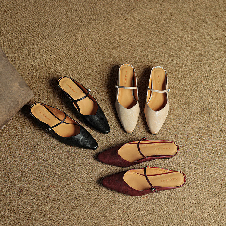 MIRELLE — Genuine Leather Mules