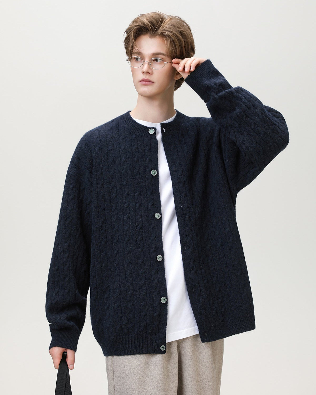 Cable Knit Button Cardigan