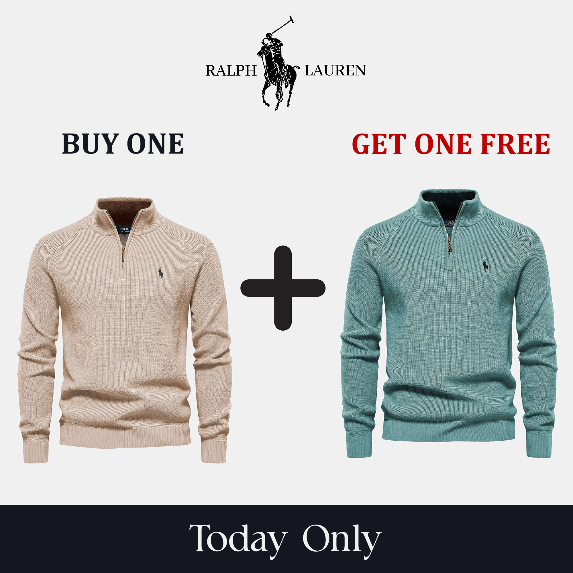 Zip-Neck Sweater 1+1 Offer