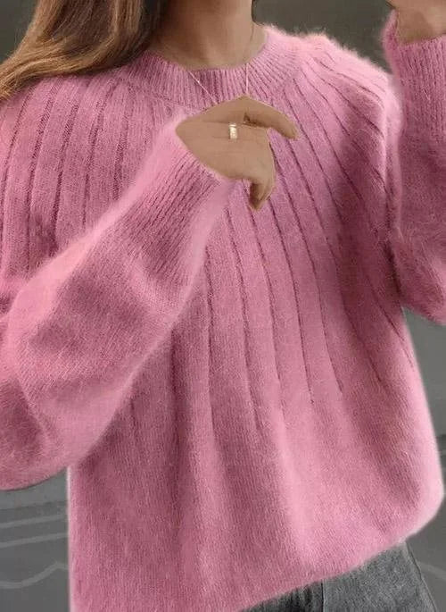 VELORA — Plush Neck Sweater