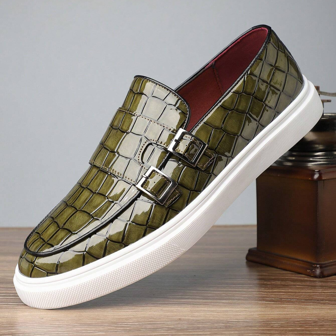SERANO — Embossed Leather Sneakers