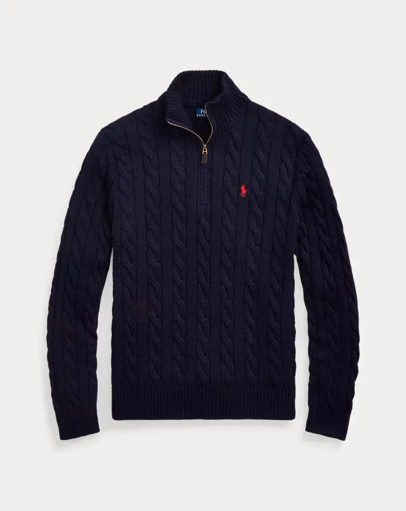 60% OFF | Polo RL Quarter Zip Sweater
