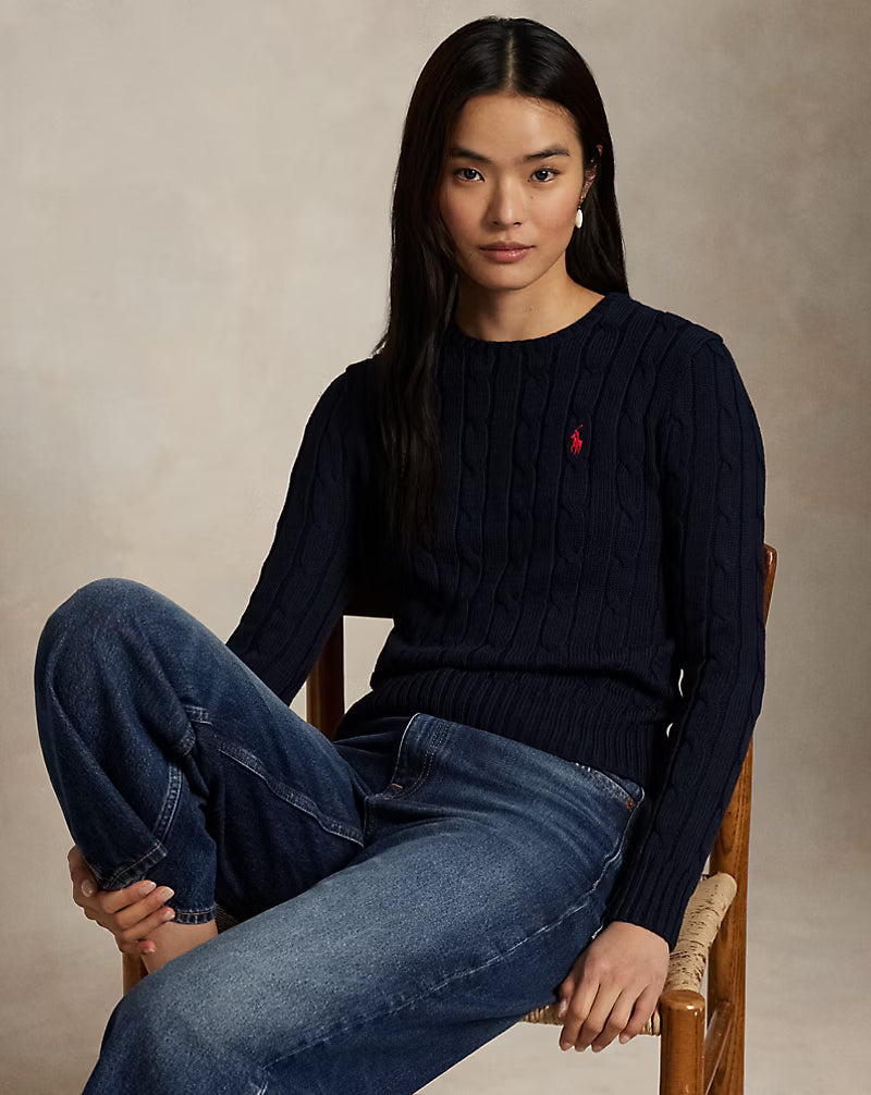 Pull ras du cou en coton torsadé RL