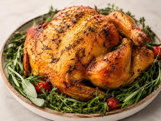 Pollo asado con hierbas