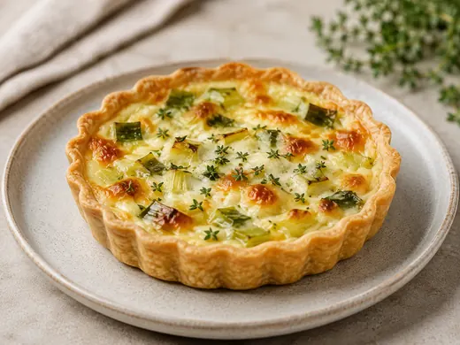 Mini quiche de puerro y queso